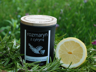 Zapachowa Świeca Sojowa: ROZMARYN Z CYTRYNĄ