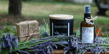 Lawenda: mydło + hydrolat + świeca sojowa